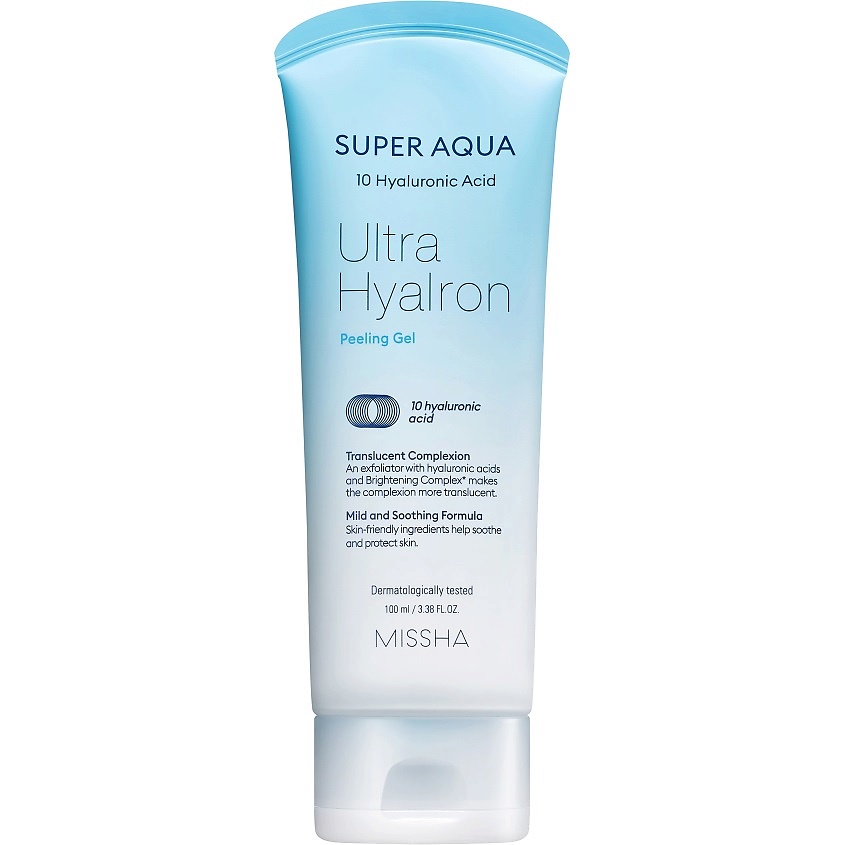 Изображение товара MISSHA Гель-скатка Super Aqua Ultra Hyalron пилинг с кислотами, 100 мл