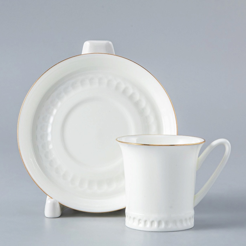 Изображение товара ИМПЕРАТОРСКИЙ ФАРФОРОВЫЙ ЗАВОД Чашка с блюдцем для эспрессо "Золотая отводка", 1 шт.