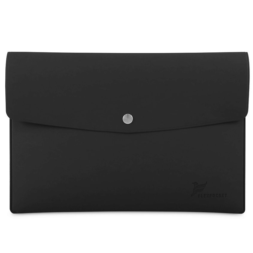 Изображение товара FLEXPOCKET Папка - конверт формата А5 с одной кнопкой из экокожи, Черный