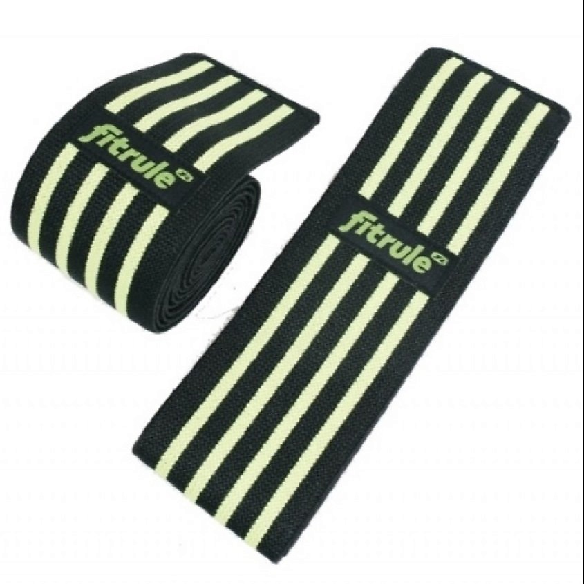 Изображение товара FITRULE Бинты коленные MEDIUM (пара), 2 метра, Черно-зеленый