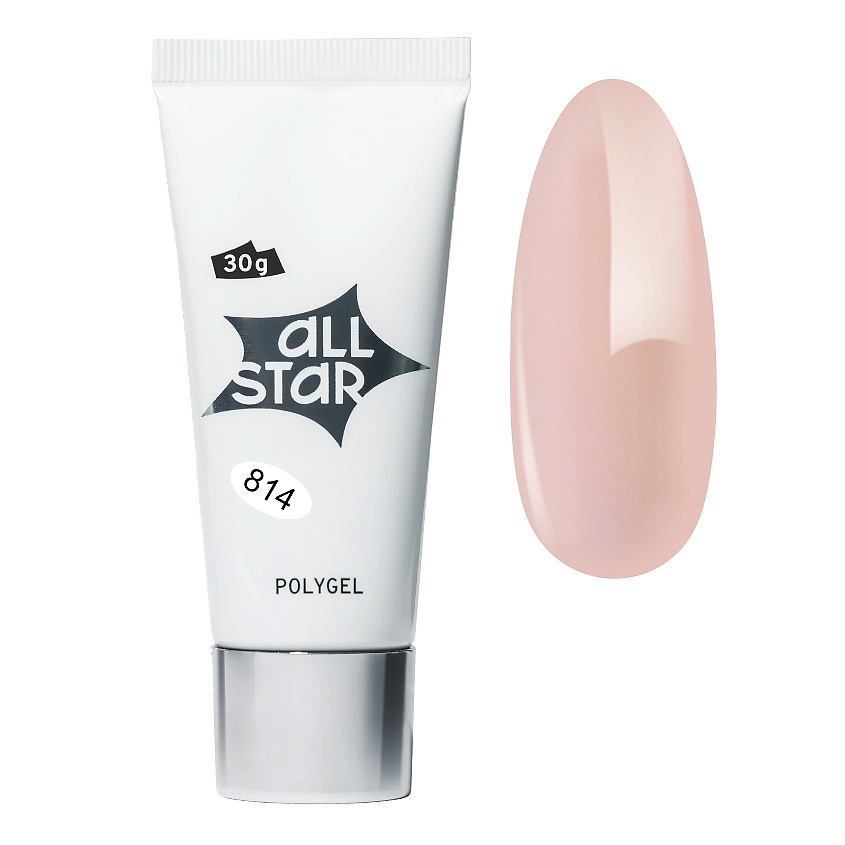 Изображение товара ALL STAR PROFESSIONAL Полигель моделирующий для наращивания ногтей, Полигель моделирующий для наращивания ногтей "Cover Peach", персиково-бежевый, 30 гр.