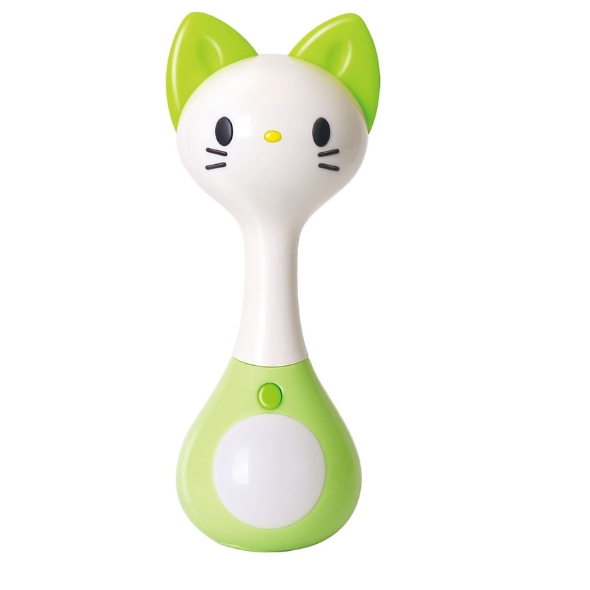 Изображение товара ND PLAY Музыкальная игрушка-погремушка "Веселый котенок", цвет: Зеленый, 1 шт