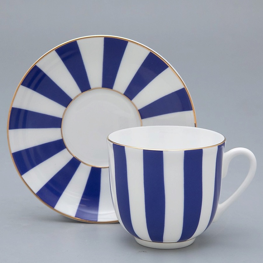 Изображение товара ИМПЕРАТОРСКИЙ ФАРФОРОВЫЙ ЗАВОД Чашка с блюдцем кофейная "Да и Нет", 1 шт., кобальт