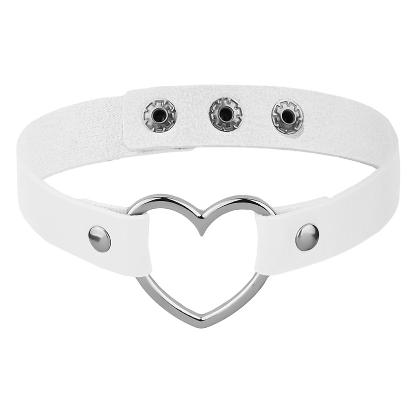 Изображение товара Стильный женский чокер из экокожи "Любовь Данте" с сердечной вставкой
