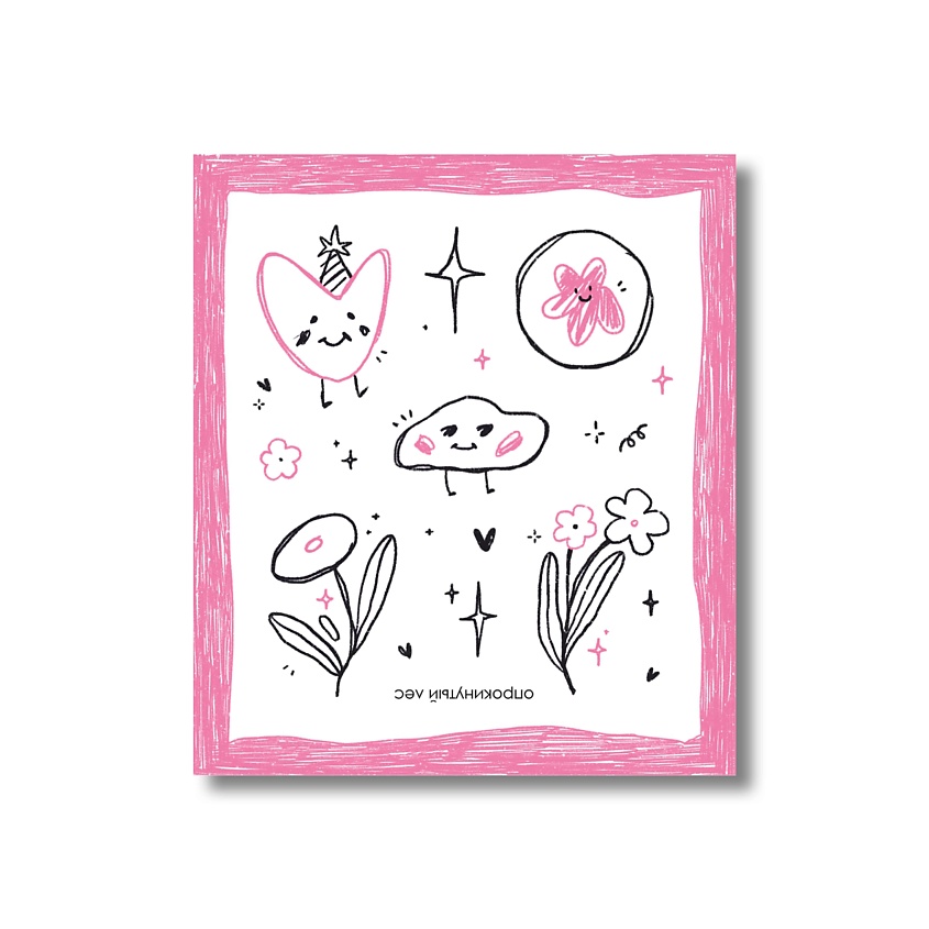 Изображение товара Прозрачные авторские стикеры Смile 7,5х6,5 см для творчества и украшений