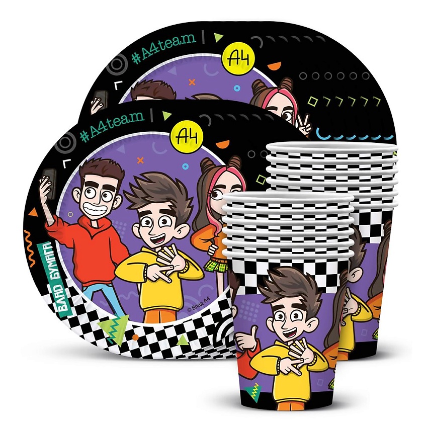 Изображение товара ND PLAY Набор одноразовой посуды для праздника Влад А4, 1 шт.