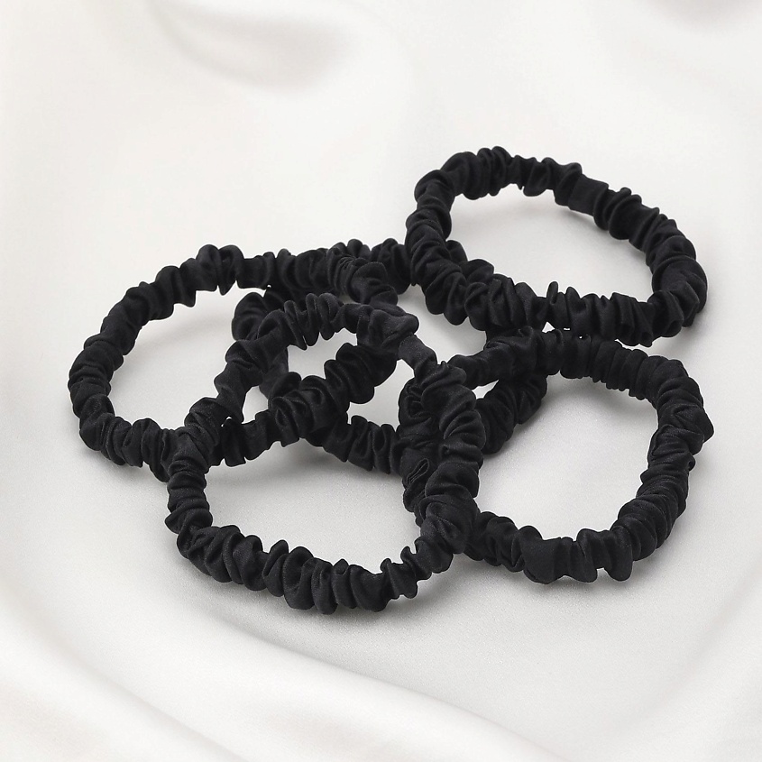 Изображение товара 8 HORAS OF SILK Набор из 5 узких шелковых резинок, Midnight