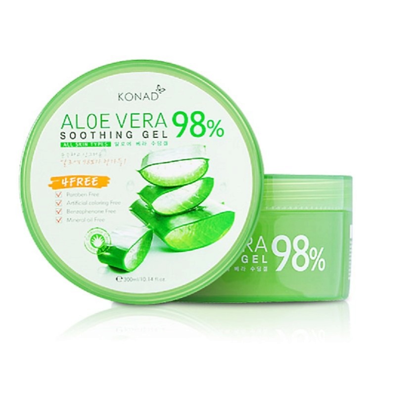 Изображение товара KONAD Aloe Vera 98% Sootning Gel Восстанавливающий и успокаивающий гель для лица и тела, 300 мл