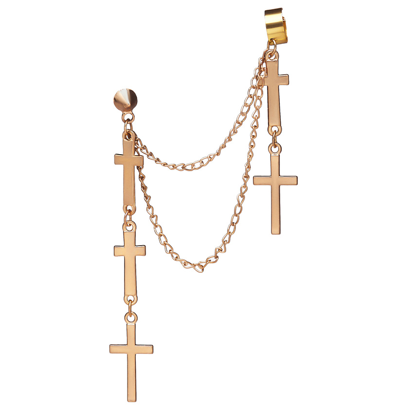 Изображение товара NOTHING BUT LOVE Серьга Кафф "Кресты", Золотой