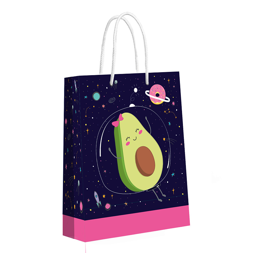 Изображение товара ND PLAY Пакет подарочный большой Авокадо в космосе, 335*406*155 мм, Синий