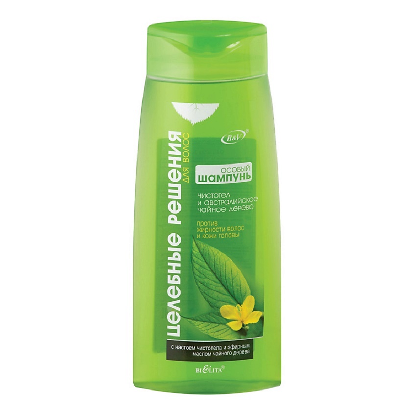 Изображение товара БЕЛИТА Шампунь ЧИСТОТЕЛ против жирности волос Целебное решение, 480мл