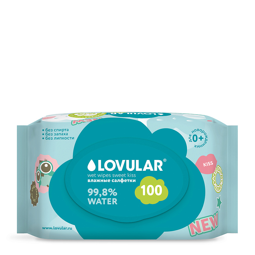 Изображение товара LOVULAR "Влажные салфетки SWEET KISS, 100 шт.
