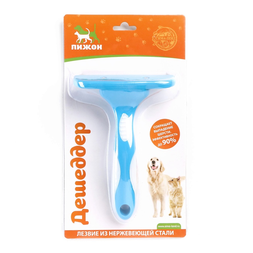Изображение товара ПИЖОН Дешеддер большой, лезвие шириной 10 см, голубой
