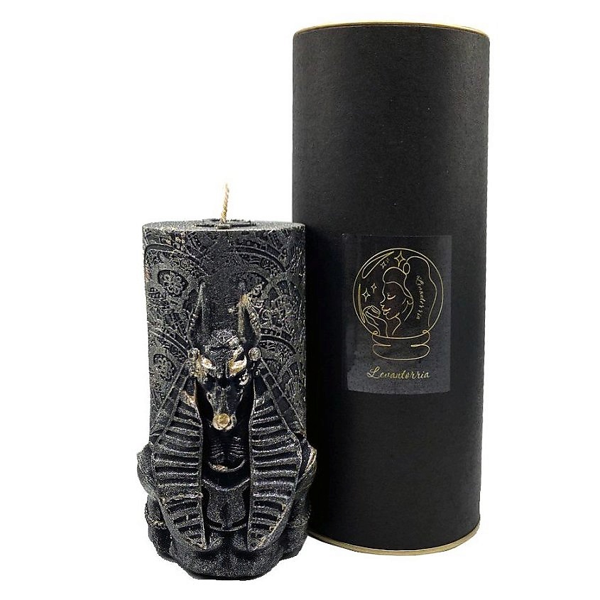 Изображение товара LEVANTORRIA Свеча парафиновая декоративная Анубис, цвет: Черный, 270 г