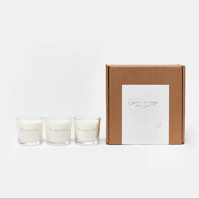 Изображение товара VIBE OF YOUR HOME Набор ТРИ ароматические свечи, 3 свечи по 100мл