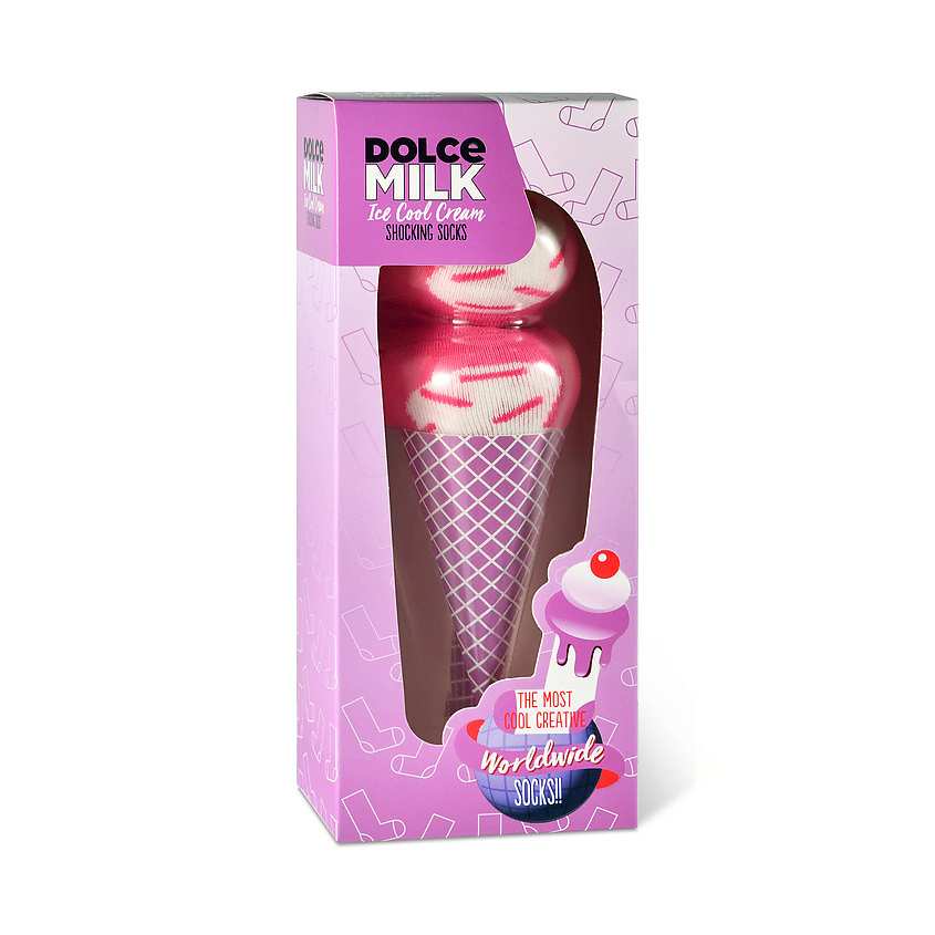Изображение товара DOLCE MILK Носки женские Pink Ice Cream, Белый/розовый, размер 36-39