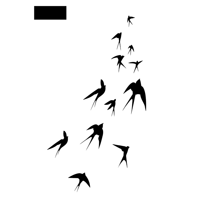 Изображение товара PRINT FACTORY Переводная Временная Татуировка Стрижи, Переводная Временная Татуировка "Ласточки" - Мечтай! Смелее! Счастье рядом.●Размер: 16х24 см.