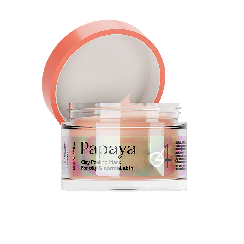 Изображение товара B4 Пилинг-маска глиняная с папайей и каолином, с молочной и гликолевой кислотой 7%, 50 мл