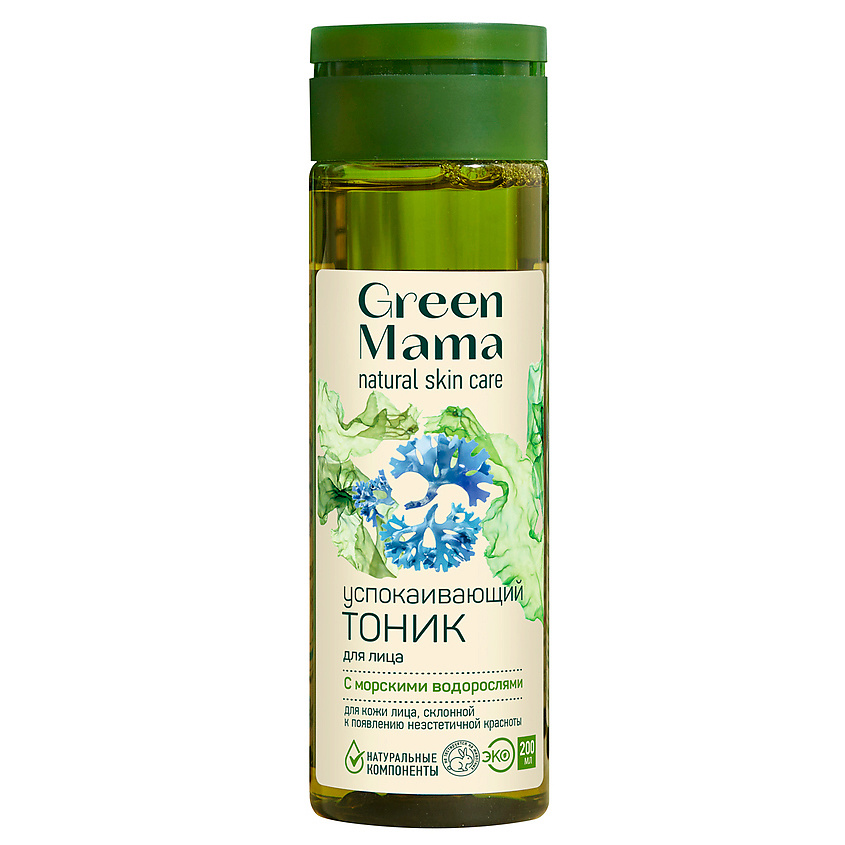 Изображение товара GREEN MAMA Успокаивающий тоник для кожи лица склонной к появлению неэстетичной красноты Natural Skin Care, 200 мл