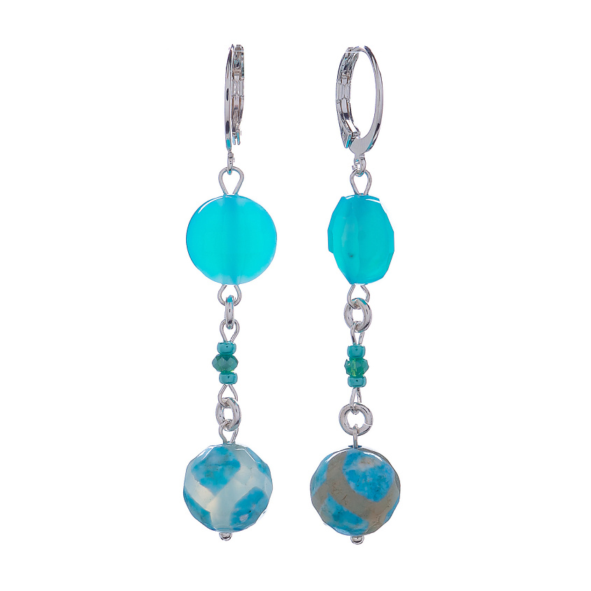 Изображение товара LANZEROTTI Серьги, Коллекция Atlantide, с агатом и кристаллом, Голубой