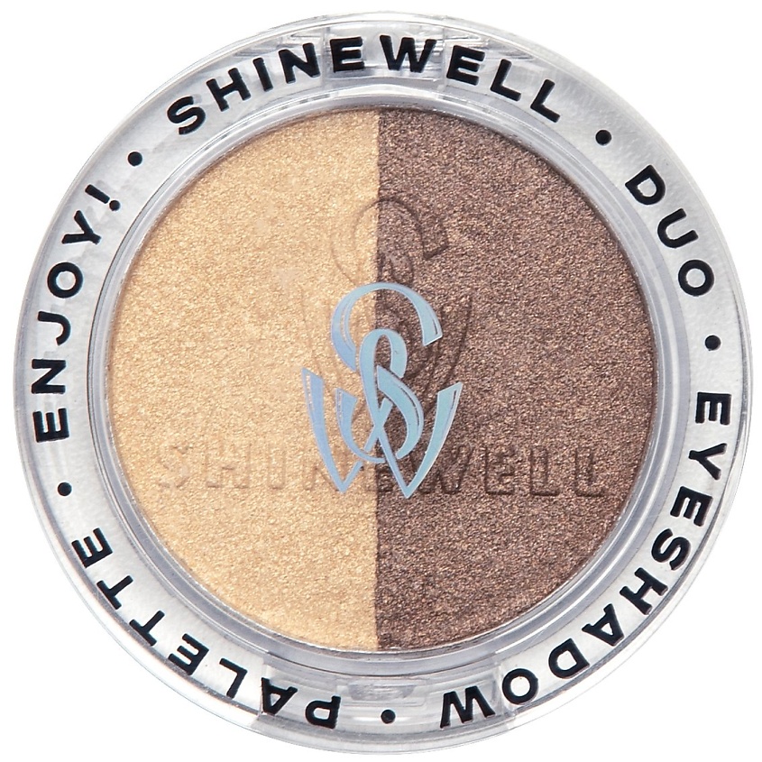 Изображение товара SHINEWELL Тени для глаз Enjoy duo, Песочный мерцающий, коричневый мерцающий