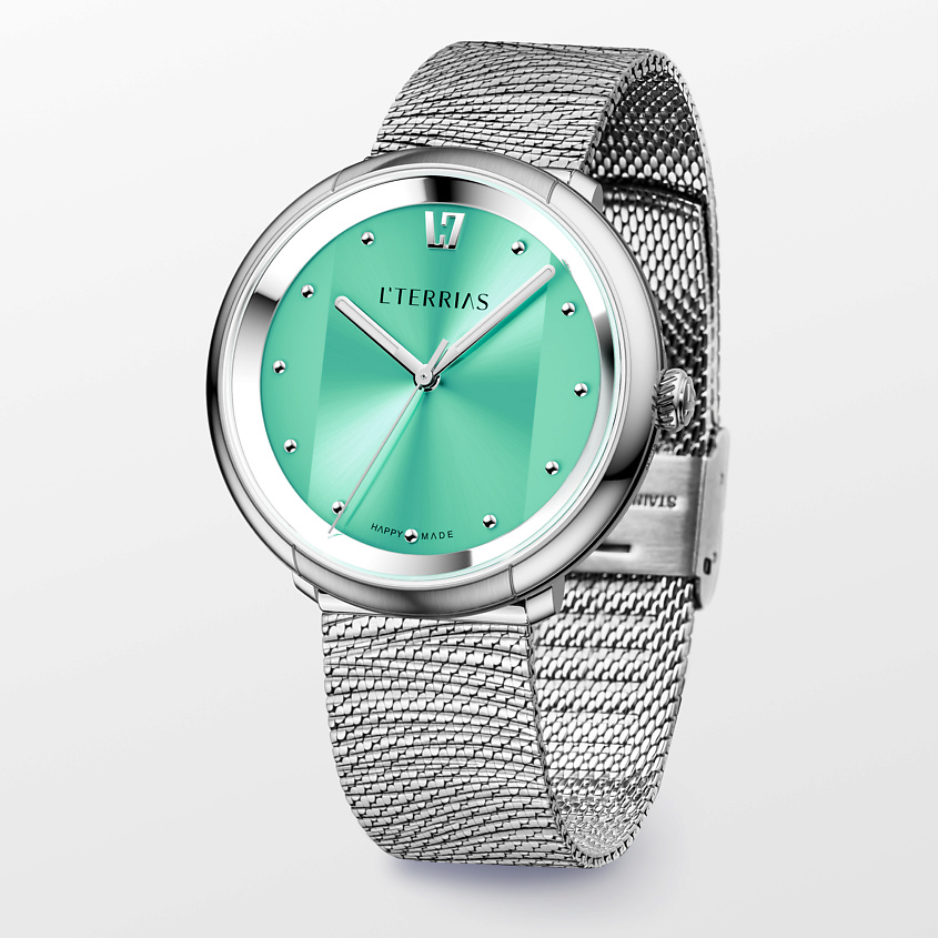 Изображение товара L'TERRIAS Женские часы со швейцарским механизмом на браслете "Wild", Зеленый