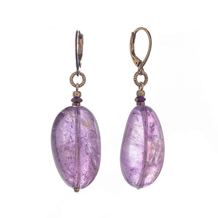 Изображение товара LANZEROTTI Серьги Ispirazione, аметист, гематит, цвет: Сиреневый, размер: 5