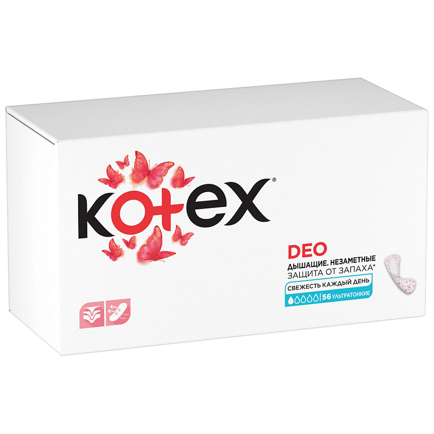 Изображение товара Ультратонкие ежедневные прокладки Kotex Deo 56 шт с ароматом и тиснением