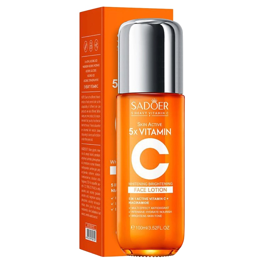 Изображение товара SADOER Лосьон для лица 5 витаминов осветляющий с ниацинамидом, 100 мл.