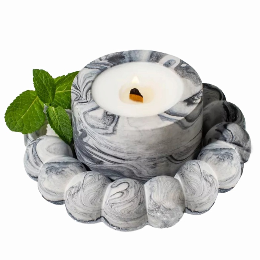 Изображение товара SHE STYLE Подарочный набор из гипса ароматическая свеча на подставке с ароматом Мохито, 1 шт