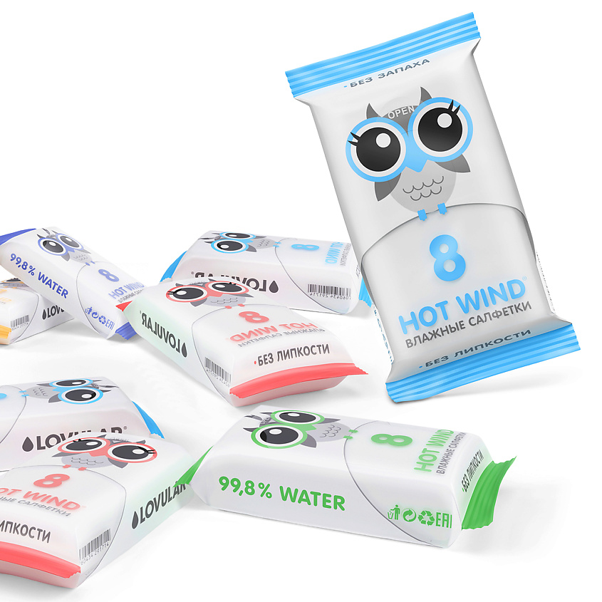 Изображение товара LOVULAR Влажные салфетки, 8 шт.