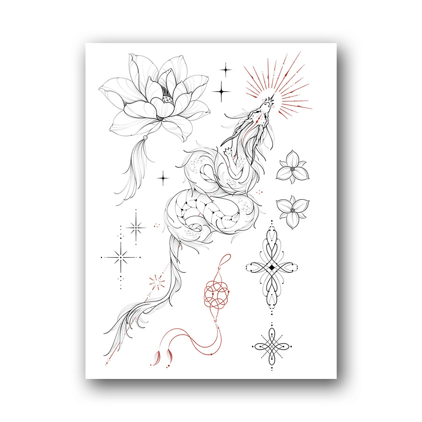 Изображение товара TATTS Переводная тату 10*15см (для взрослых и детей), 1 шт.