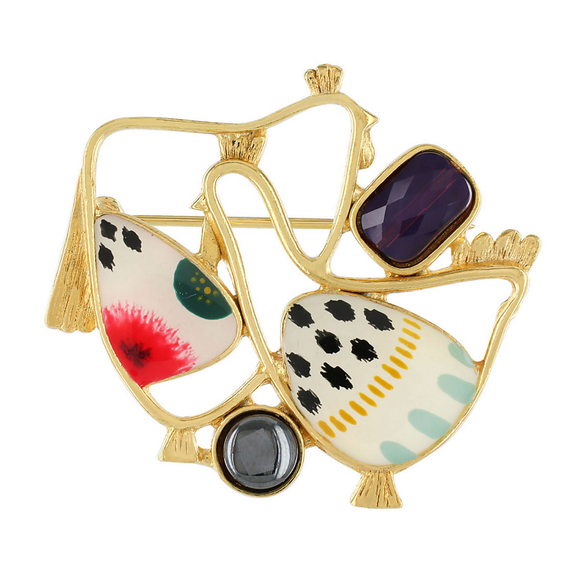 Изображение товара Брошь TARATATA Paulette с цветной смолой и стеклянными бусинами женская