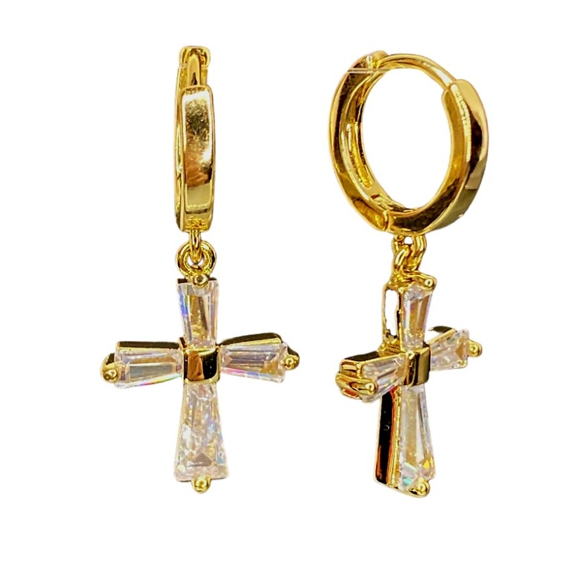 Изображение товара AMANTE CRYSTAL Серьги Bluc крестики, Золотой