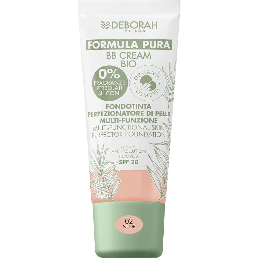 Изображение товара DEBORAH MILANO Тональный ВВ-крем Formula Pura BB Cream Bio, тон 02 Нюд, 30 мл