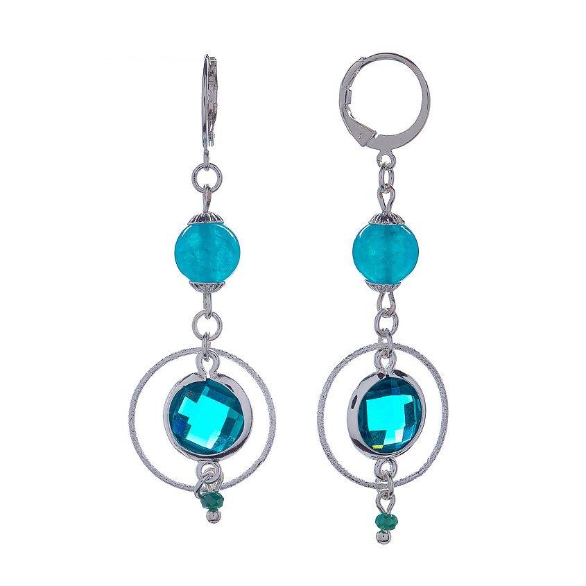 Изображение товара LANZEROTTI Серьги, Коллекция Atlantide, с амазонитом и кристаллами, Голубой