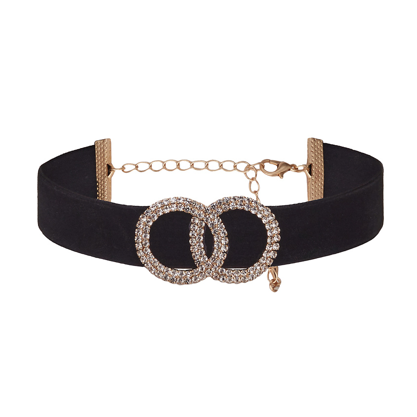 Изображение товара Стильный женский чокер из искусственной замши с декоративным элементом Като