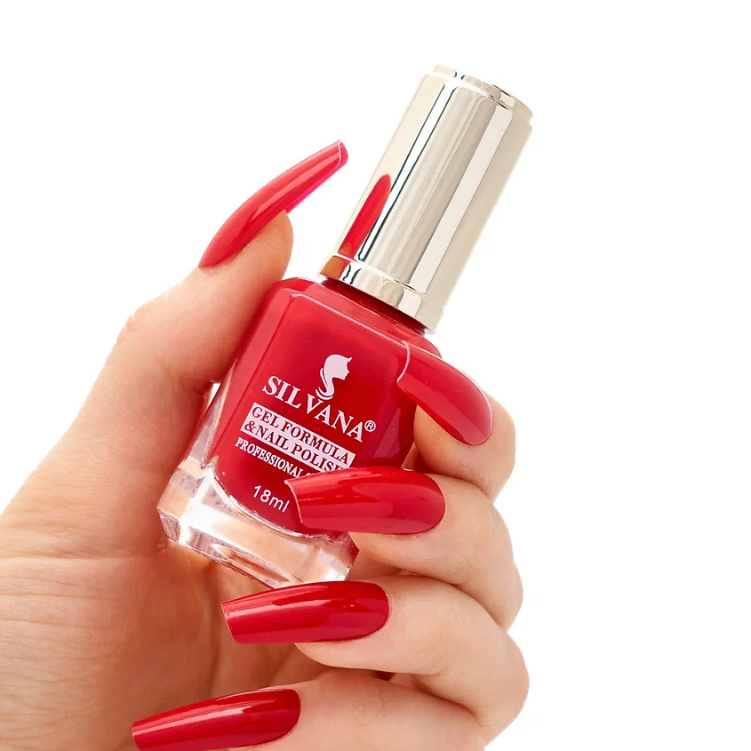 Изображение товара SILVANA Гибридный лак для ногтей оранжево-красный профессиональный стойкий дизайн