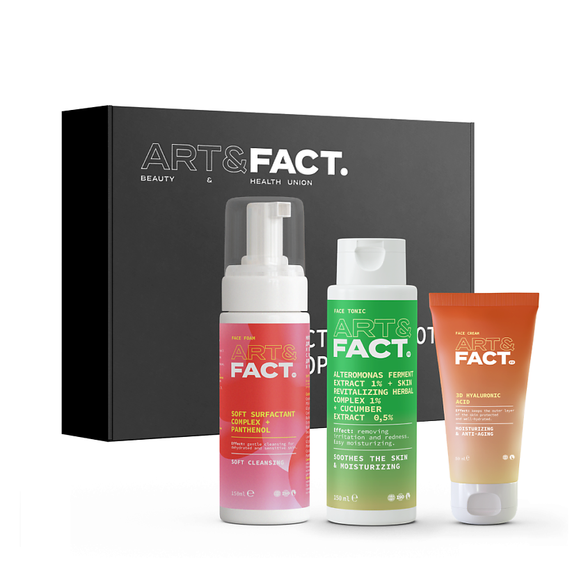 Изображение товара ART&FACT Подарочный набор косметики. Для мягкого базового ухода, 150 мл + 150 мл + 50 мл