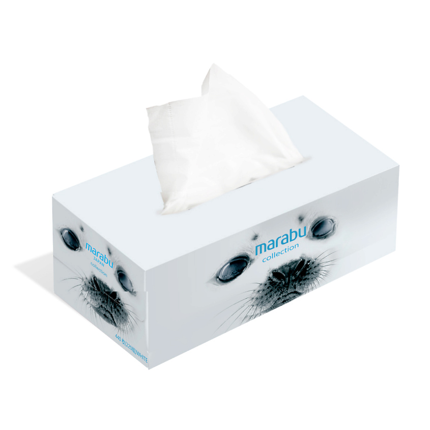 Изображение товара МАРАБУ Нерпа салфетки для рук 200 шт натуральная целлюлоза безопасные в использовании