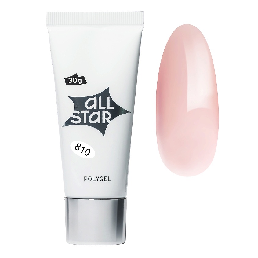Изображение товара ALL STAR PROFESSIONAL Полигель моделирующий для наращивания ногтей, Полигель моделирующий для наращивания ногтей "Bubble Gum", молочно-розовый, 30 гр.