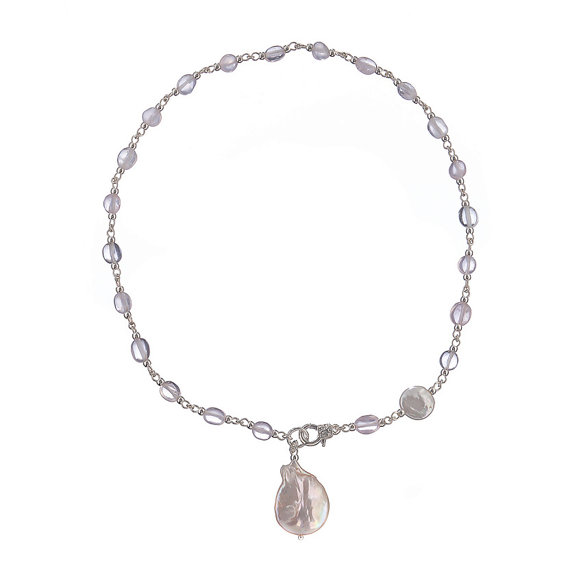 Изображение товара LANZEROTTI Колье, Monroe, с розовым кварцем и жемчугом, LZ-23.07-295