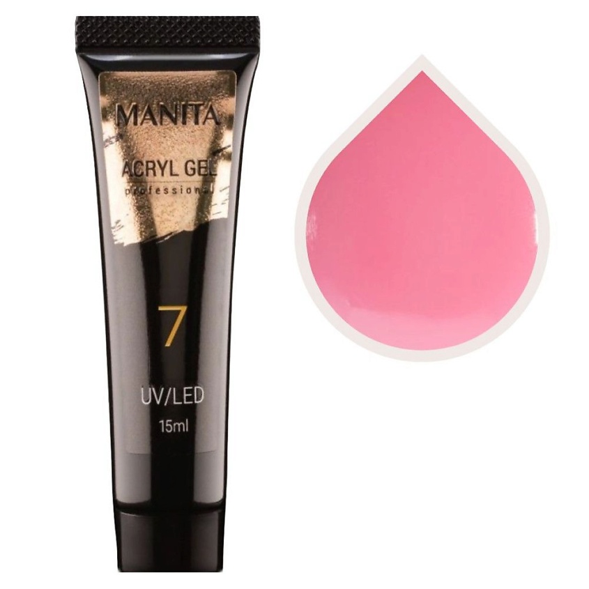Изображение товара MANITA Акригель для наращивания ногтей, 07 Розовый нюд, 15 мл