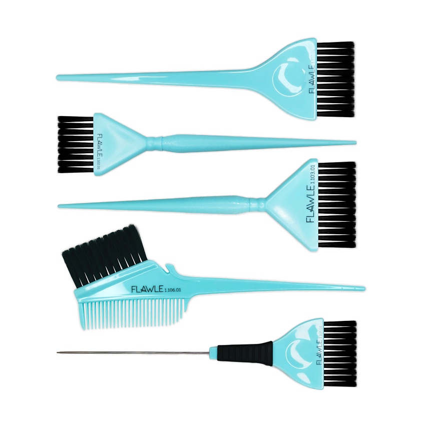 Изображение товара FLAWLE Набор кистей парикмахерских для окрашивания волос, Голубой