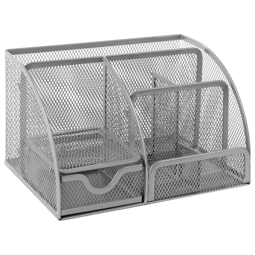 Изображение товара BRAUBERG Подставка-органайзер металлическая "Germanium" 7 секций, Серебряный