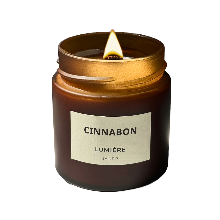 Изображение товара Ароматическая свеча LUMIERE Синнабон соевый воск 200 мл 40 часов горения