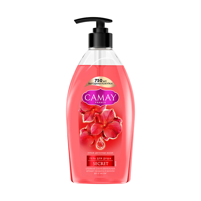 Изображение товара Гель для душа Camay Тайное блаженство 750 мл с гладкостью и стойким ароматом