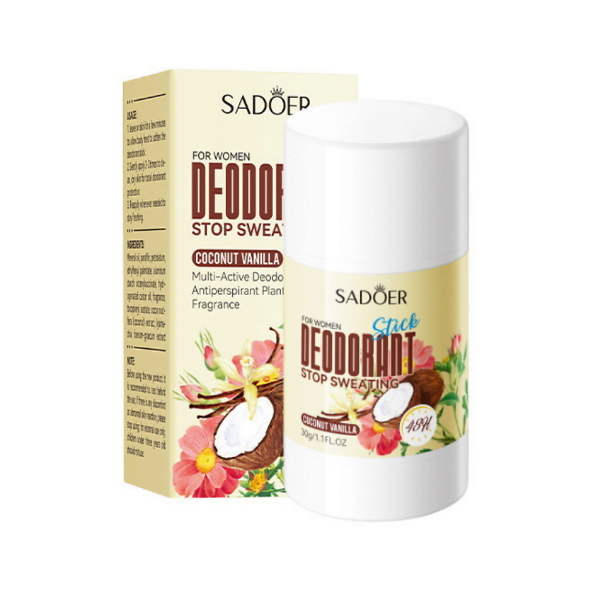 Изображение товара SADOER Дезодорант-стик женский Кокос ваниль, 30 гр.