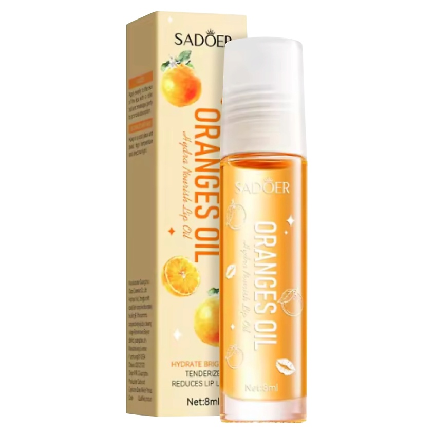 Изображение товара SADOER Масло для губ увлажняющее и питательное Апельсин, 8 мл.