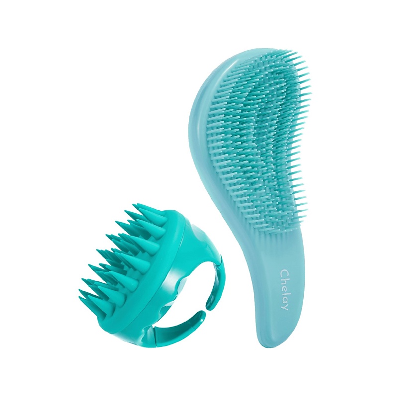 Изображение товара CHELAY Набор расческа и щетка для волос, Бирюзовый